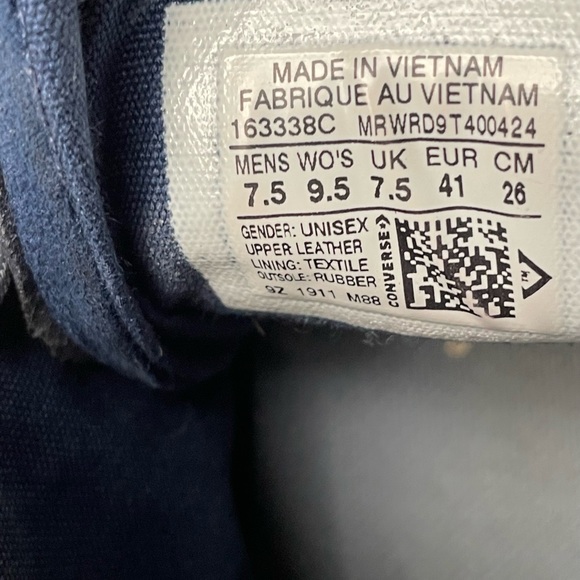 Converse CTAS Hi Limo Leather Navy/Indigo Fog 163338C Women’s 9.5 Men’s 7.5 - Picture 11 of 11